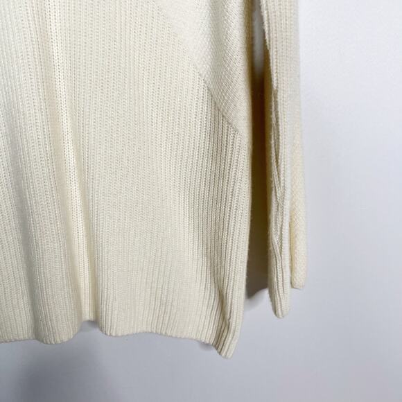 New Talbots Medium M Cream Turtleneck Ribbed Tunic Sweater Cotton Wool Blend - Picture 4 of 10